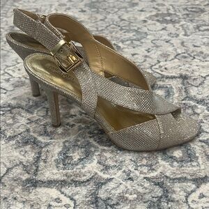 Michael Kors Shimmering Gold Slingback Heels